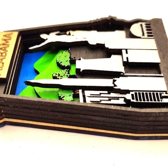 3D Laser cut multi-layered Alabama state magnet - Picture 4 of 4